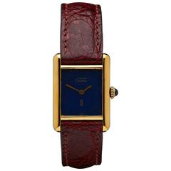Cartier Lady's Yellow Gold Plated Silver Must De Cartier Tank Wristwatch