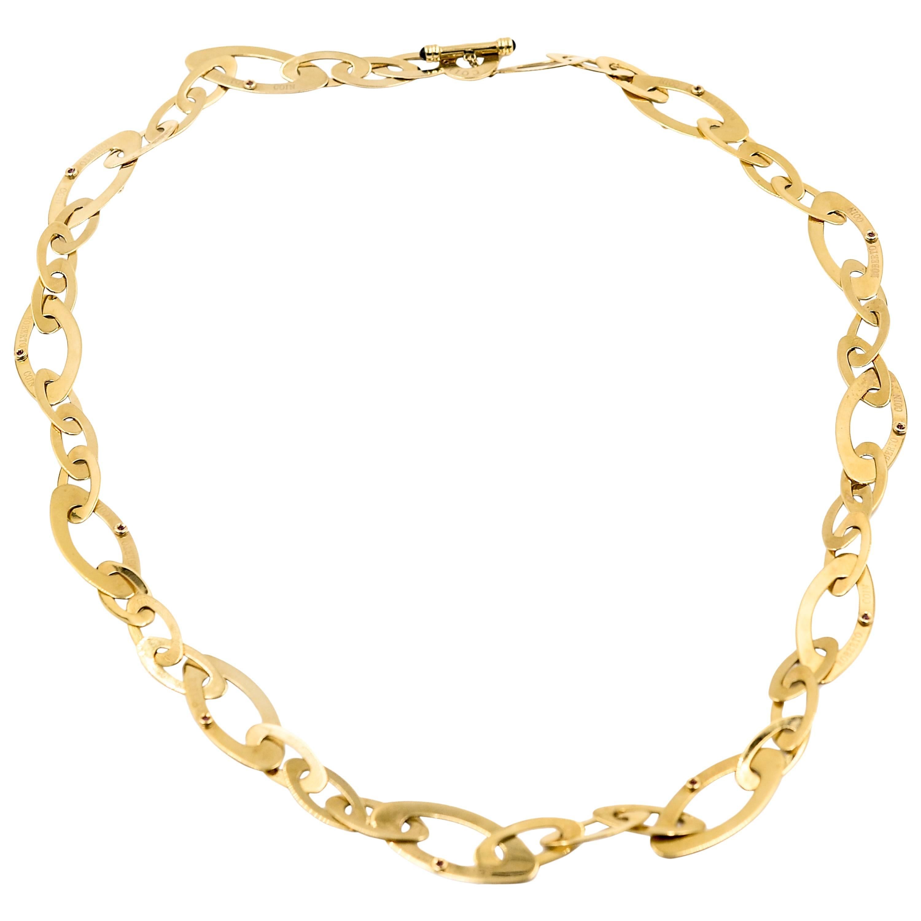 Roberto Coin Chic & Shine Gold Link Necklace For Sale