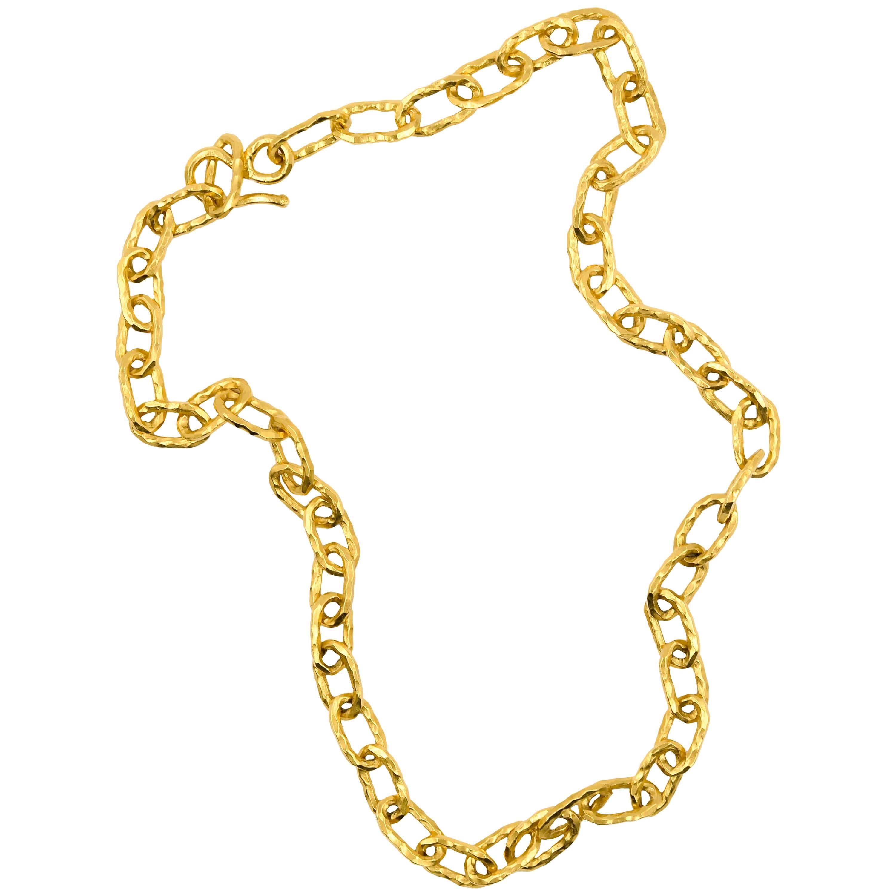 Jean Mahie Large Gold Cadene Link Necklace 
