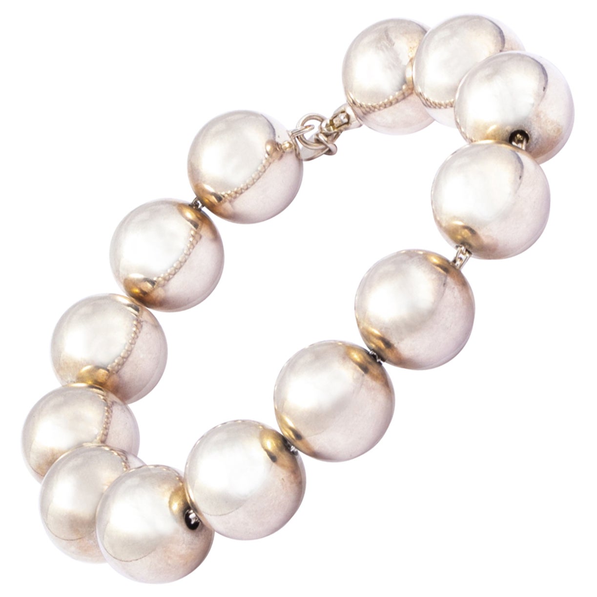 Tiffany and Co. Sterling Silver Hardware Bead Bracelet at 1stDibs