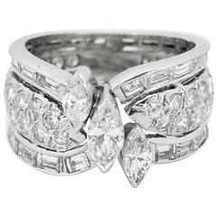 1980s Diamond Platinum Ring