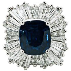 sapphire Diamond platinum ballerina ring/pendant