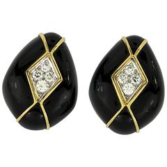 Turi Onyx Diamond gold Earrings 8