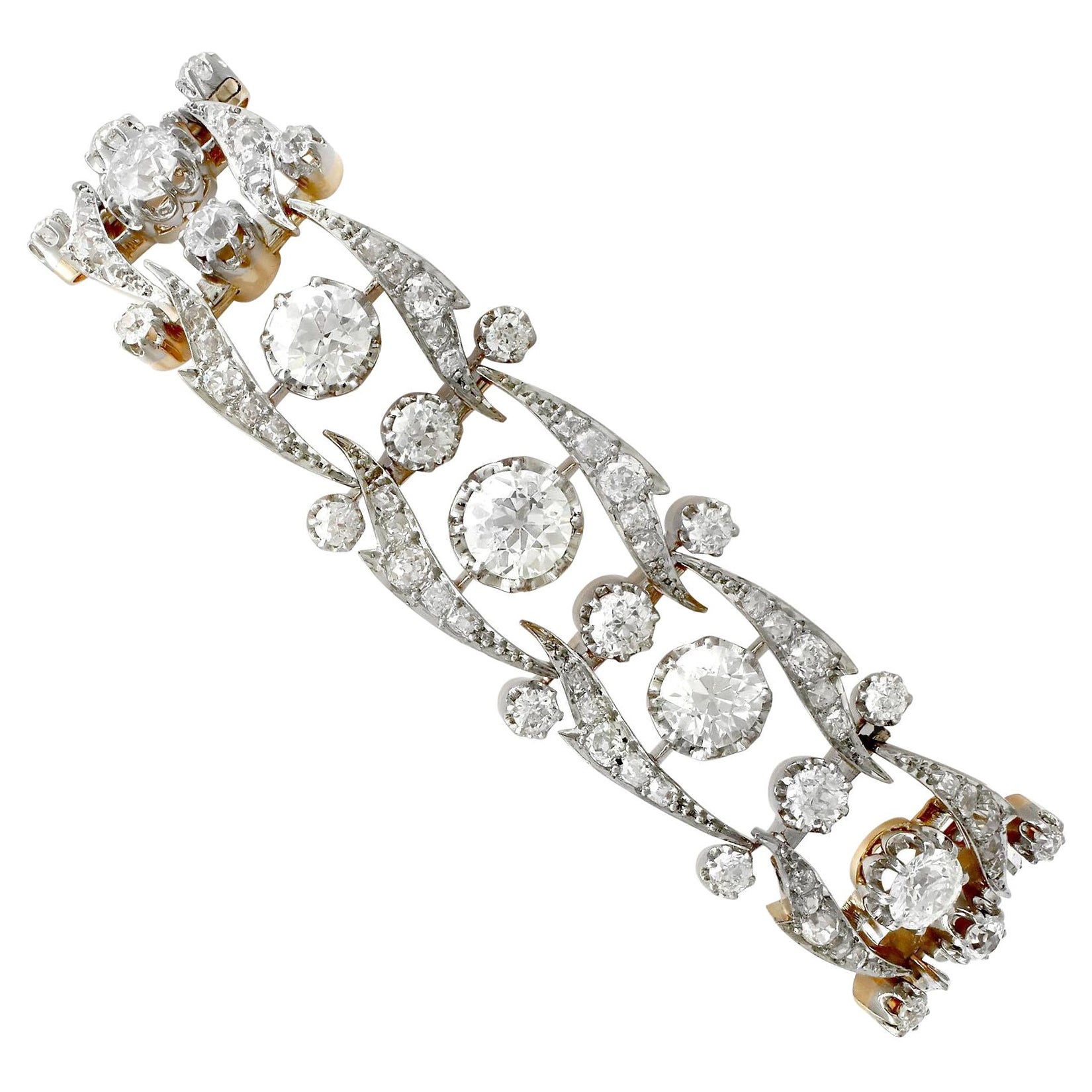 18K White Gold Vintage Style Diamond Bracelet - A. M. DePrisco