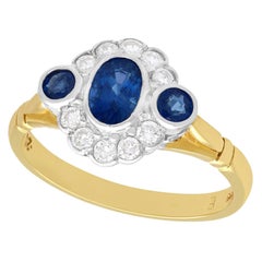 Sapphire and Diamond Yellow Gold Cocktail Ring