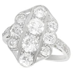 1940s 2.85 Carat Diamond and White Gold Cocktail Ring
