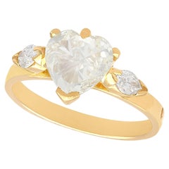 Vintage French 1.32 Carat Diamond and Yellow Gold Engagement Ring