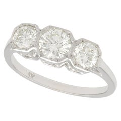 1940s 1.49 Carat Diamond and Platinum Trilogy Ring