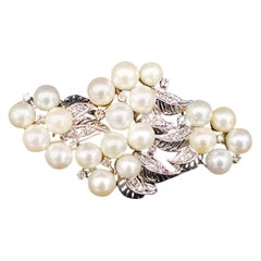 Retro Victorian Platinum Pearl and .50 Carat Diamond Pin, circa 1890