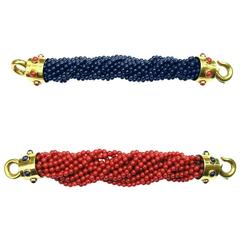 Lapis Coral Bead Gold Bracelets and/or Necklace
