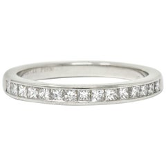 Tiffany & Co. Princess Cut Diamond Platinum Channel Band Ring