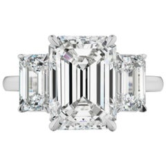 Diamant sans défaut Hrd Anvers 5.02 Carat G Rare White Excellent Cut Emerald Cut Diamond