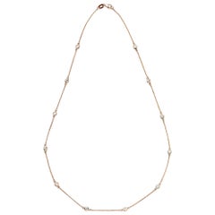 Suzy Levian 14K Gold 0.40 Carat Diamond by the Yard Station Necklace