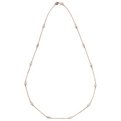 Suzy Levian 14K Gold 0.40 Carat Diamond by the Yard Station Necklace