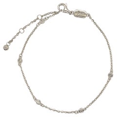 Suzy Levian 14K White Gold 0.10 Carat White Diamond Station Chain Bracelet