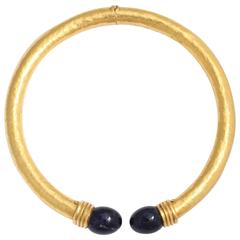 1970s Lalaounis Lapis Gold Collar necklace