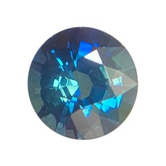 1.22 Carat Fine Greenish Blue 'Teal' Sapphire Round Cut Rare Loose Gem