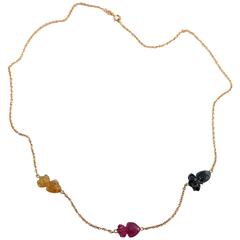 Jona Fish Tourmaline Gold Chain Necklace 1