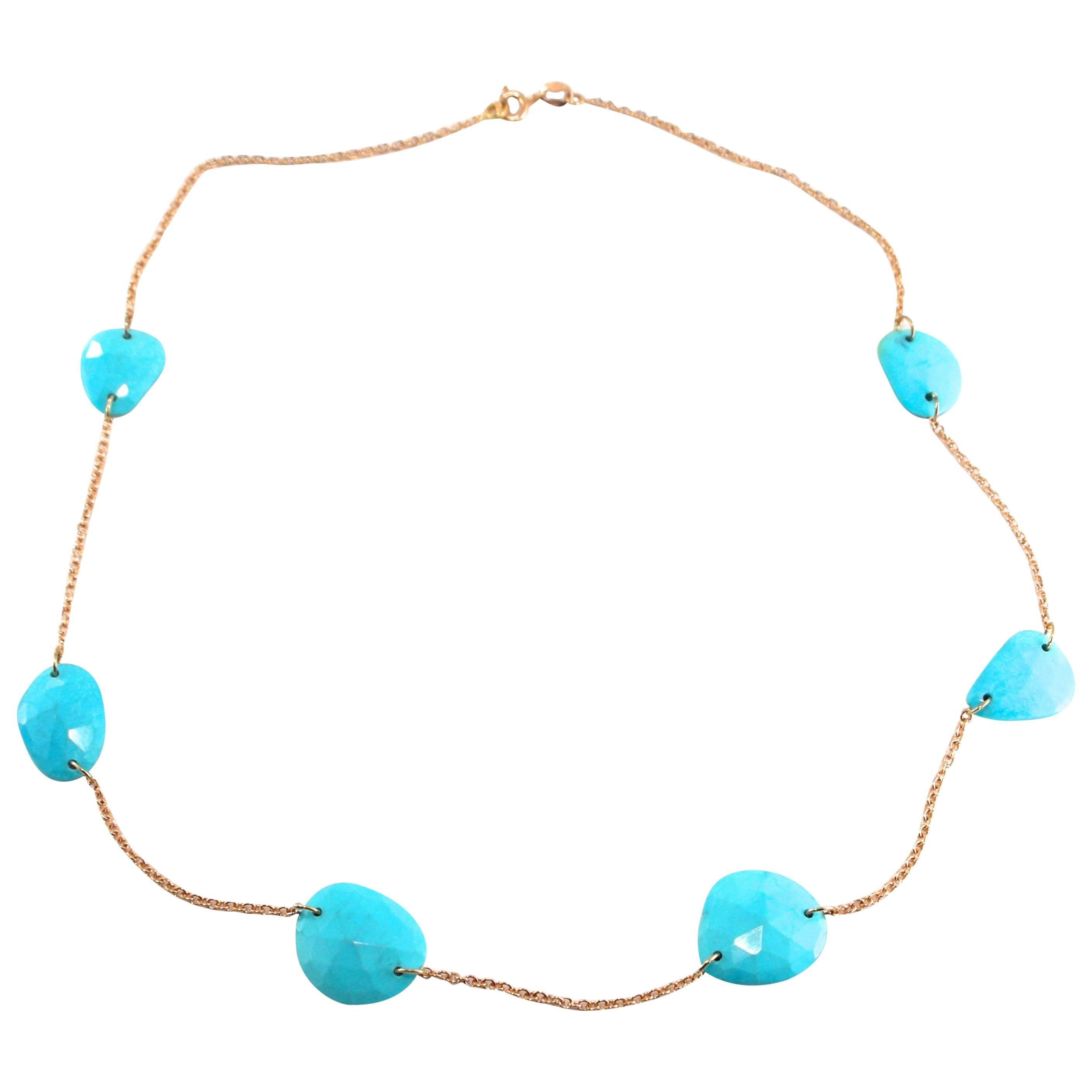 Jona Turquoise Gold Chain Necklace