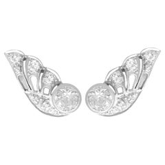 Antike Art-déco-Ohrringe aus Weißgold mit 3,25 Karat Diamanten und Weißgold