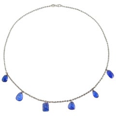 Jona Tanzanite 18 Karat White Gold Chain Pendant Necklace