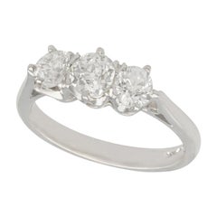 Antique 1.45 Carat Diamond and Platinum Trilogy Engagement Ring