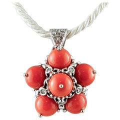 Spheres, Diamonds, 14 Karat White Gold Pendant Necklace