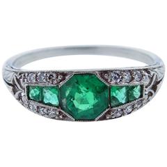 A Very Precious Art Deco Emerald and Diamond Band