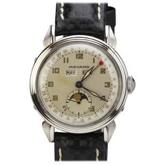 Montre-bracelet Movado Triple Date phase de lune en acier inoxydable Réf. 14970