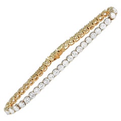 LB Exclusive 14 Karat Yellow Gold 9.86 Carat Diamond Tennis Bracelet