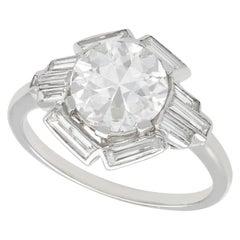 Antiker Art-déco-Cocktailring mit 3,26 Karat Diamant und Platin