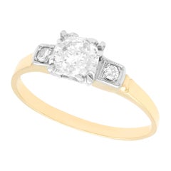 1940s Vintage Diamond and Yellow Gold Solitaire Ring