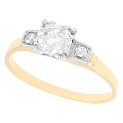 1940s Vintage Diamond and Yellow Gold Solitaire Engagement Ring