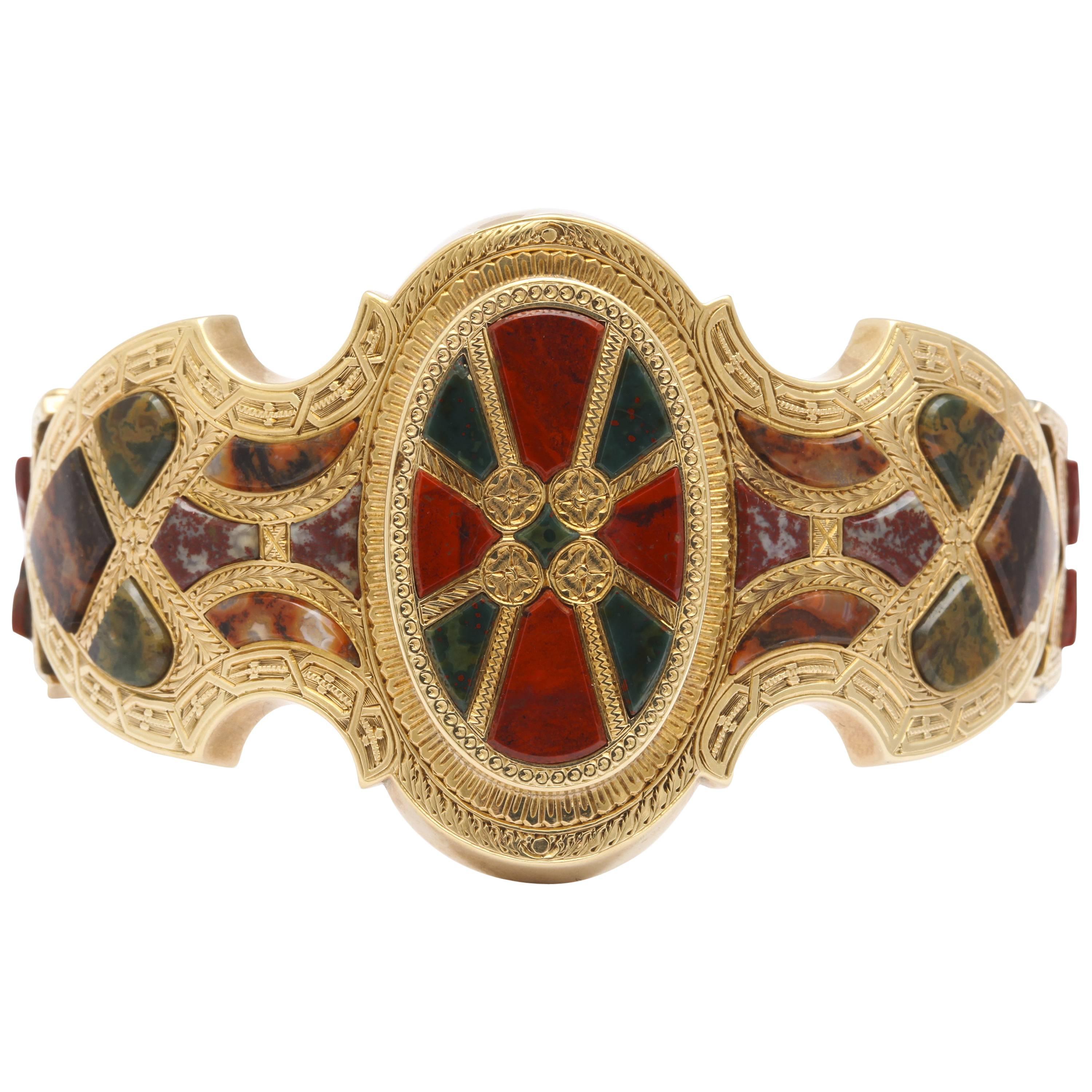 Victorian Scottish Gold and Agate Bracelet