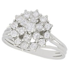 Vintage 1960s Diamond and White Gold Cluster Ring