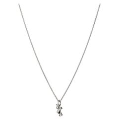 Guardian Angel Pendant with Chain Traceable Diamond 18k White Gold