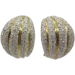 Diamond Gold Dome Earrings