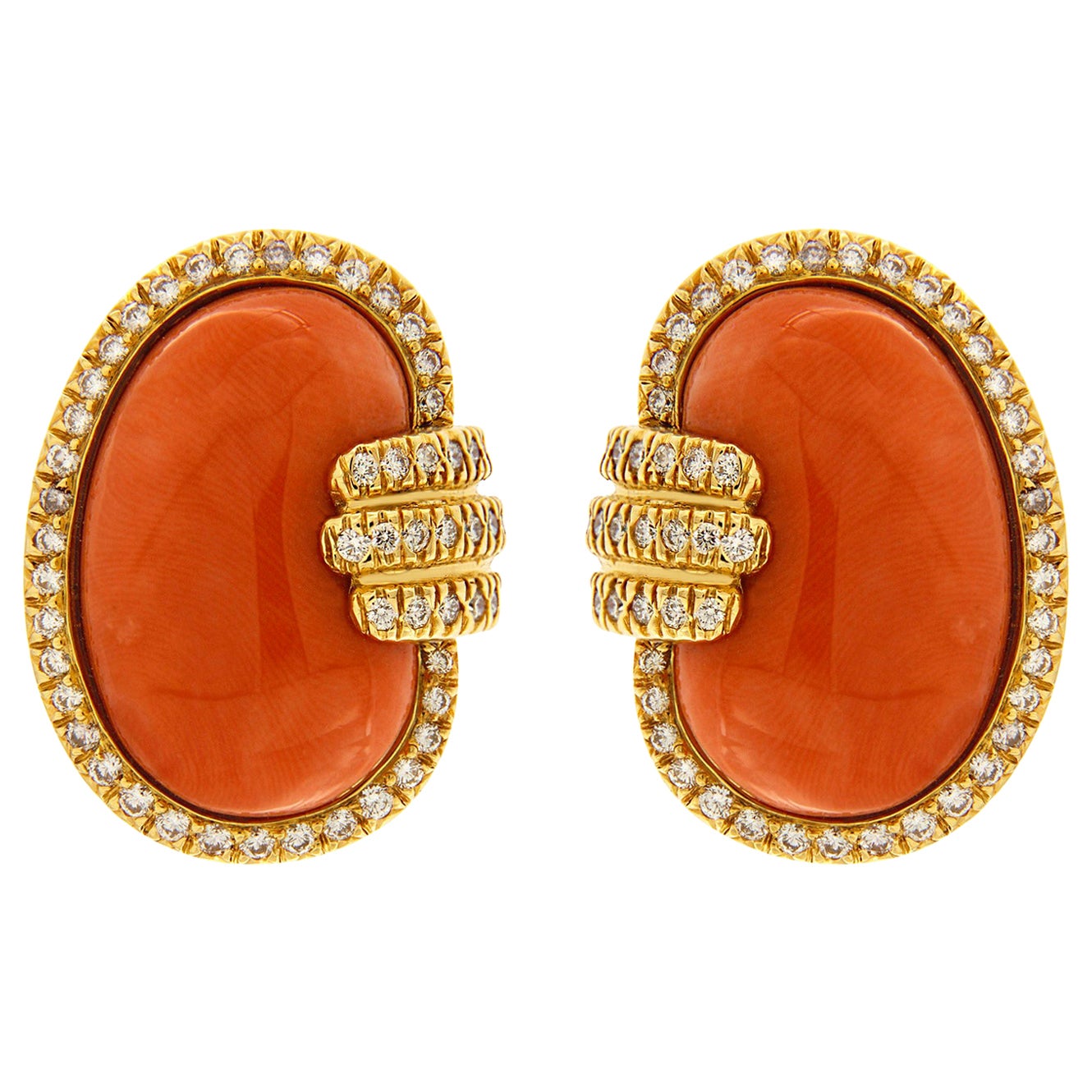Diamond gold Fireball Earrings at 1stDibs