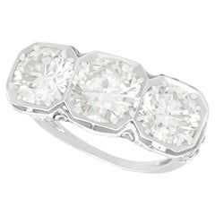 Antique 4.75Ct Diamond and Platinum Trilogy Ring Circa 1935
