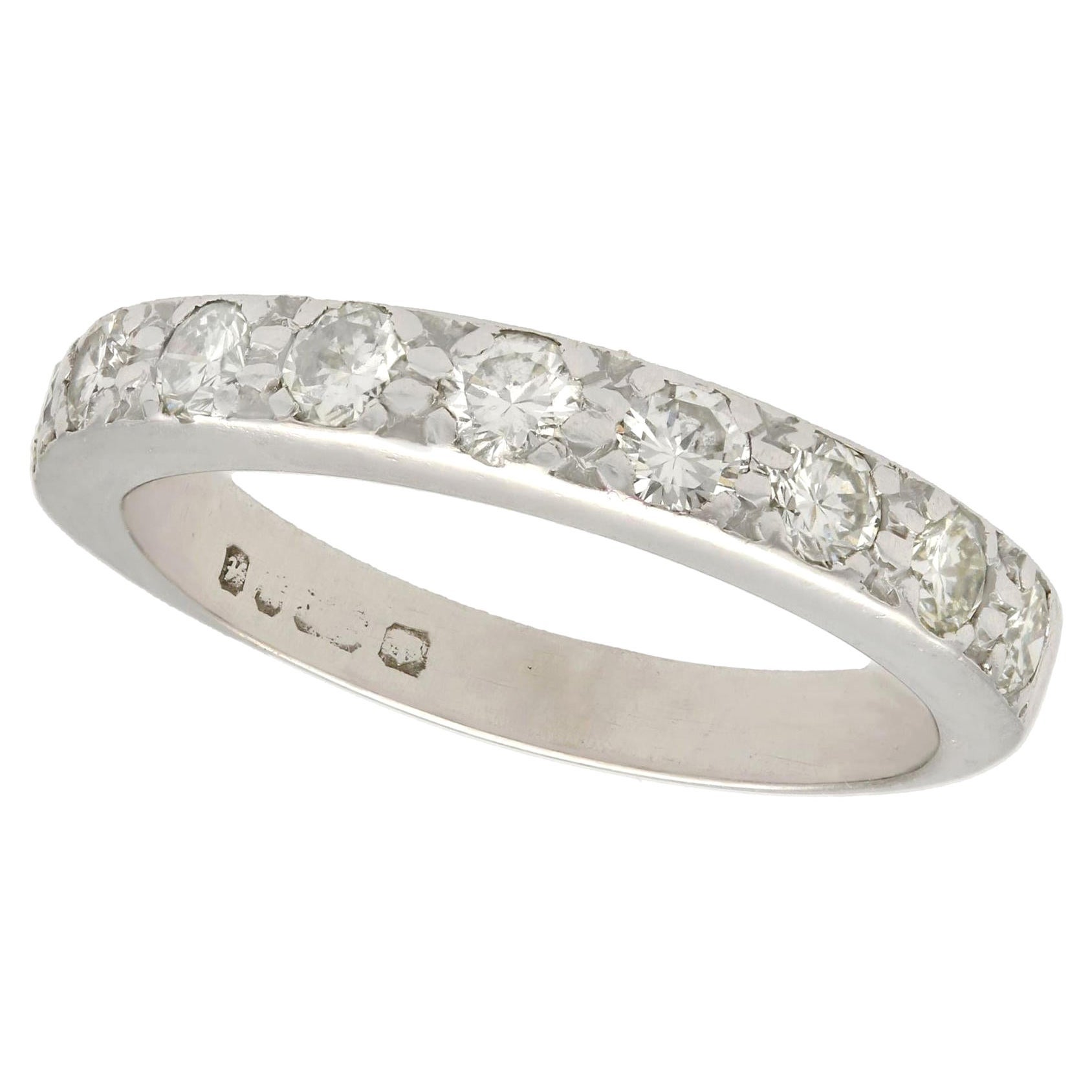 Diamond and White Gold Half Eternity Engagement Ring For Sale at 1stDibs