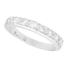 Vintage 1970S Diamond and 18K White Gold Half Eternity Ring