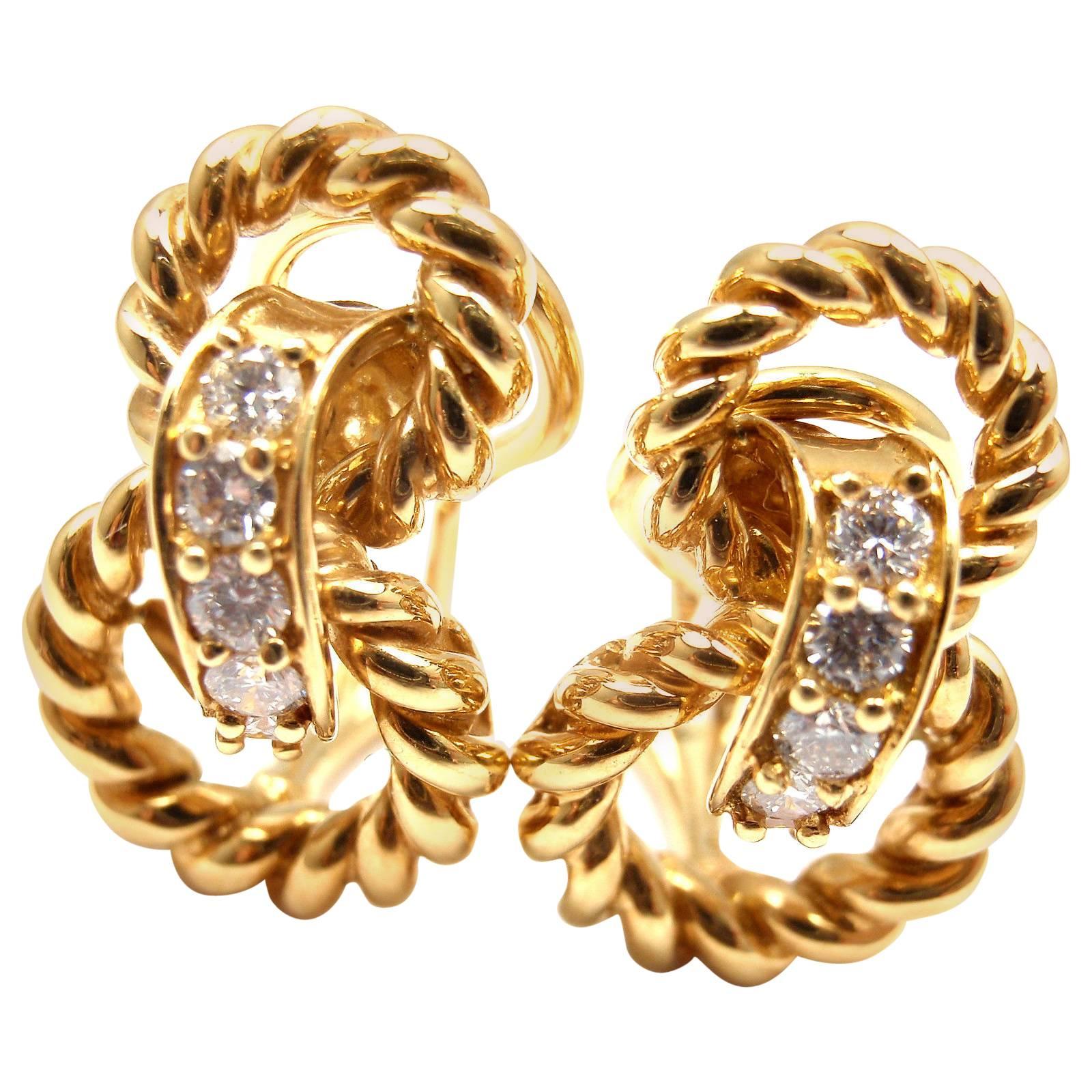 Tiffany & Co. Diamond Gold Earrings