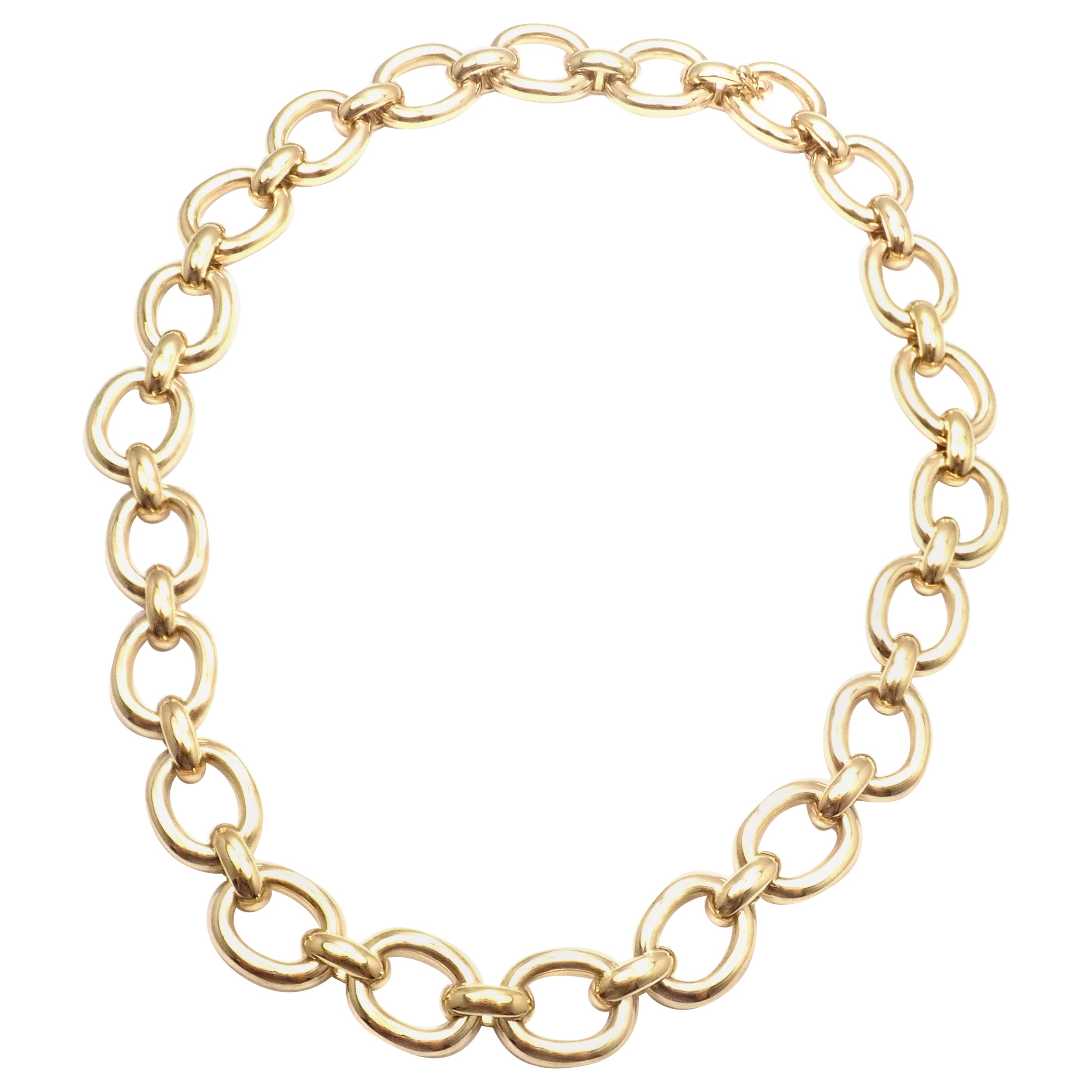 CARTIER Panther Pendant Link Yellow Gold Necklace at 1stDibs