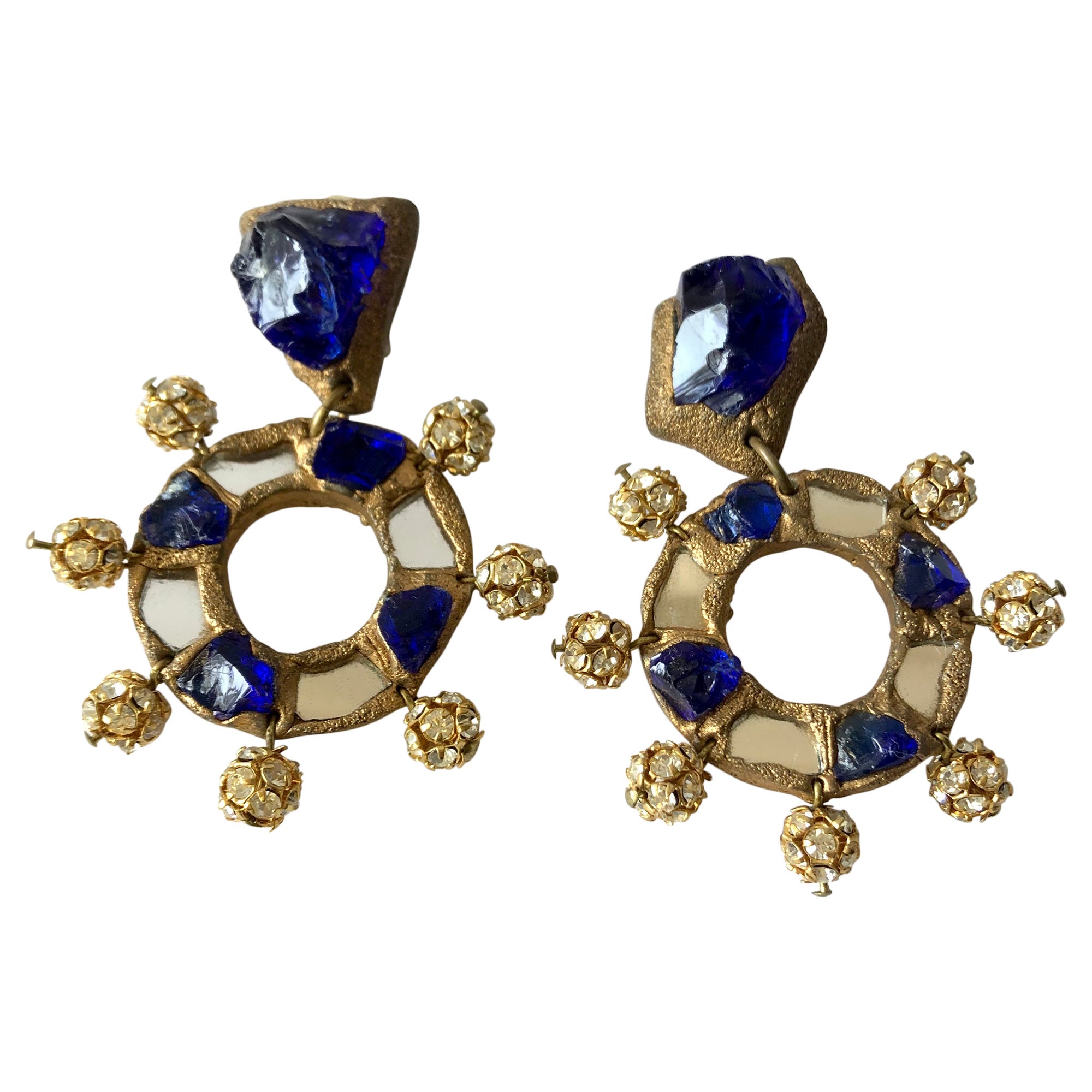 Christian Lacroix Yellow Heart Shaped Gold Toned ClipOn Earrings at 1stDibs