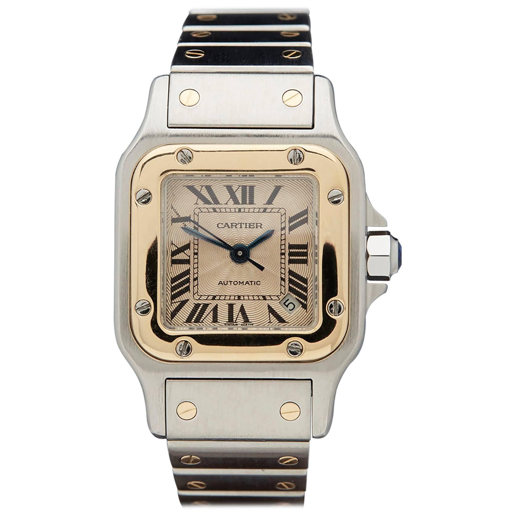 Cartier Lady's Yellow Gold Stainless Steel Santos Automatic Wristwatch 