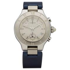Cartier Lady's Stainless Steel Must De Cartier Chronoscaph Quartz Wristwatch 