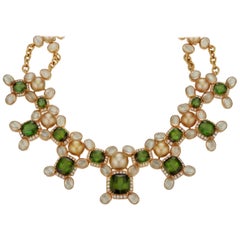 Prince Dimitri pour Assael, collier de perles de tourmaline verte, diamants et pierres précieuses