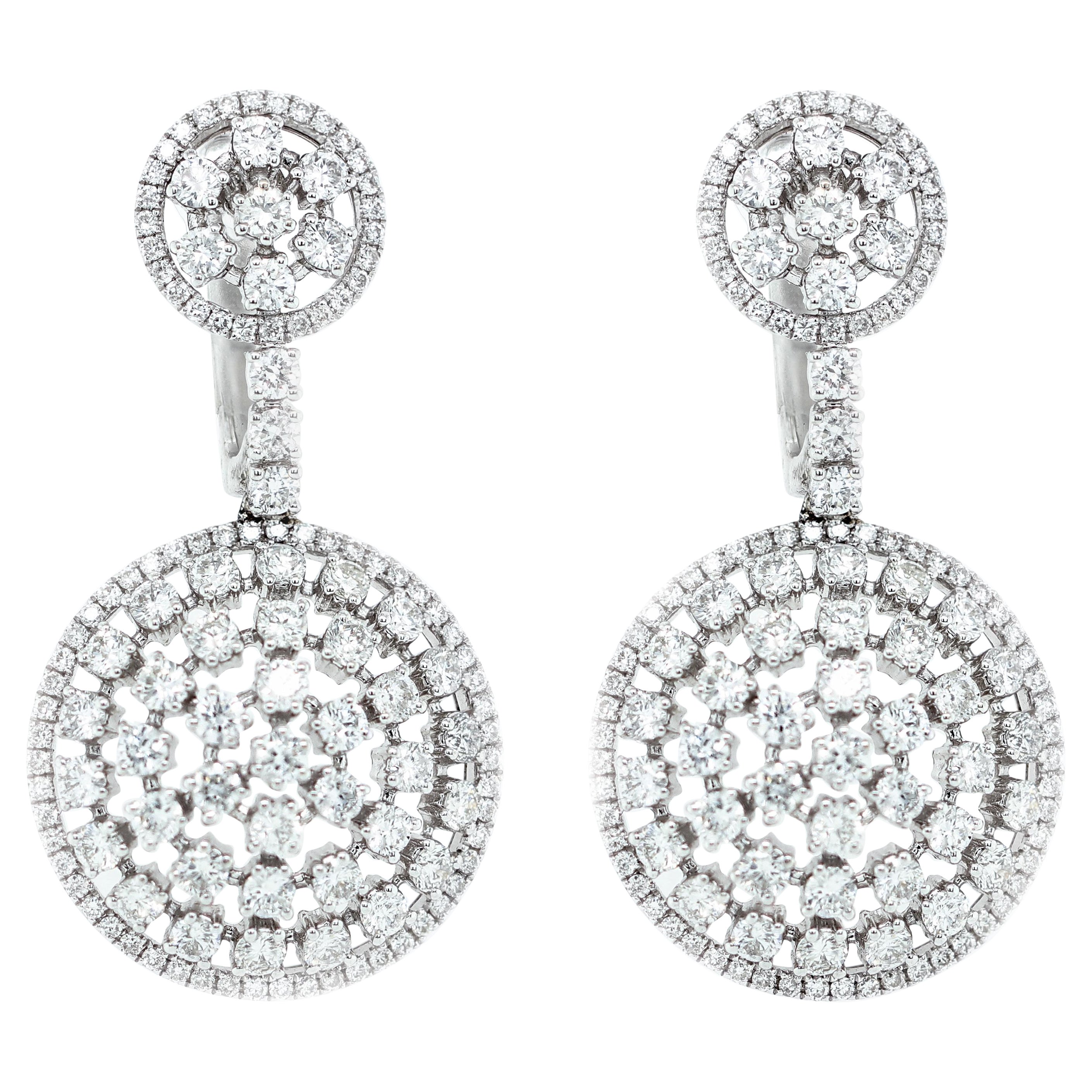 18K 4.00 Carat Diamond Earrings  For Sale