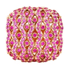 Pink Sapphire and Ruby Ring in 14 Karat Rose Gold