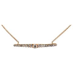 Antique Victorian 1.26 Carat Old Mine-Cut Diamond Gold Necklace 8